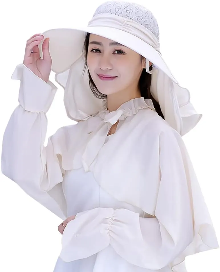 Roll Up Wide Brim Sun Visor UPF 50  UV Protection Sun Hat with Neck Protector