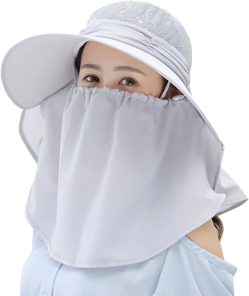 Roll Up Wide Brim Sun Visor UPF 50  UV Protection Sun Hat with Neck Protector