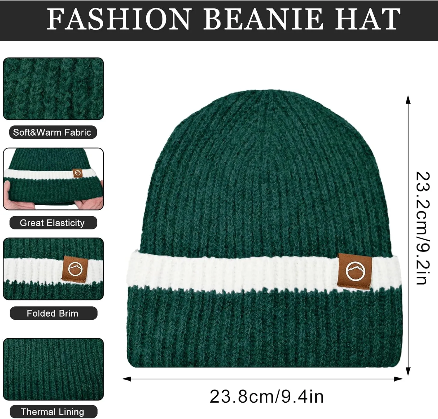 Rosoz Beanie Hats for Women Beanie Hats Warm Knit Thick Fleece Lined Skull Cap Gifts for Women