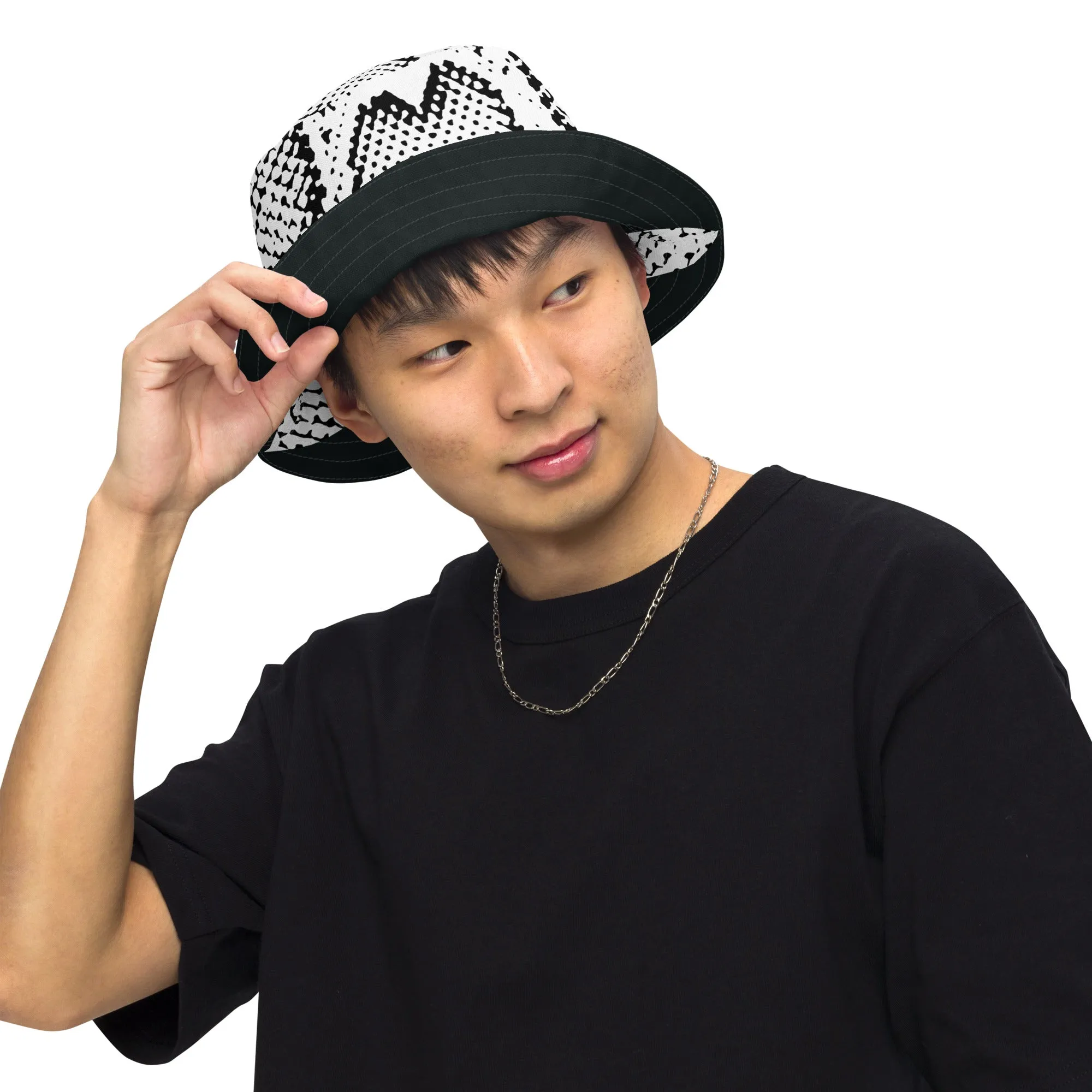 Sleek Snakeskin Bucket Hat with Black Trim, lioness-love