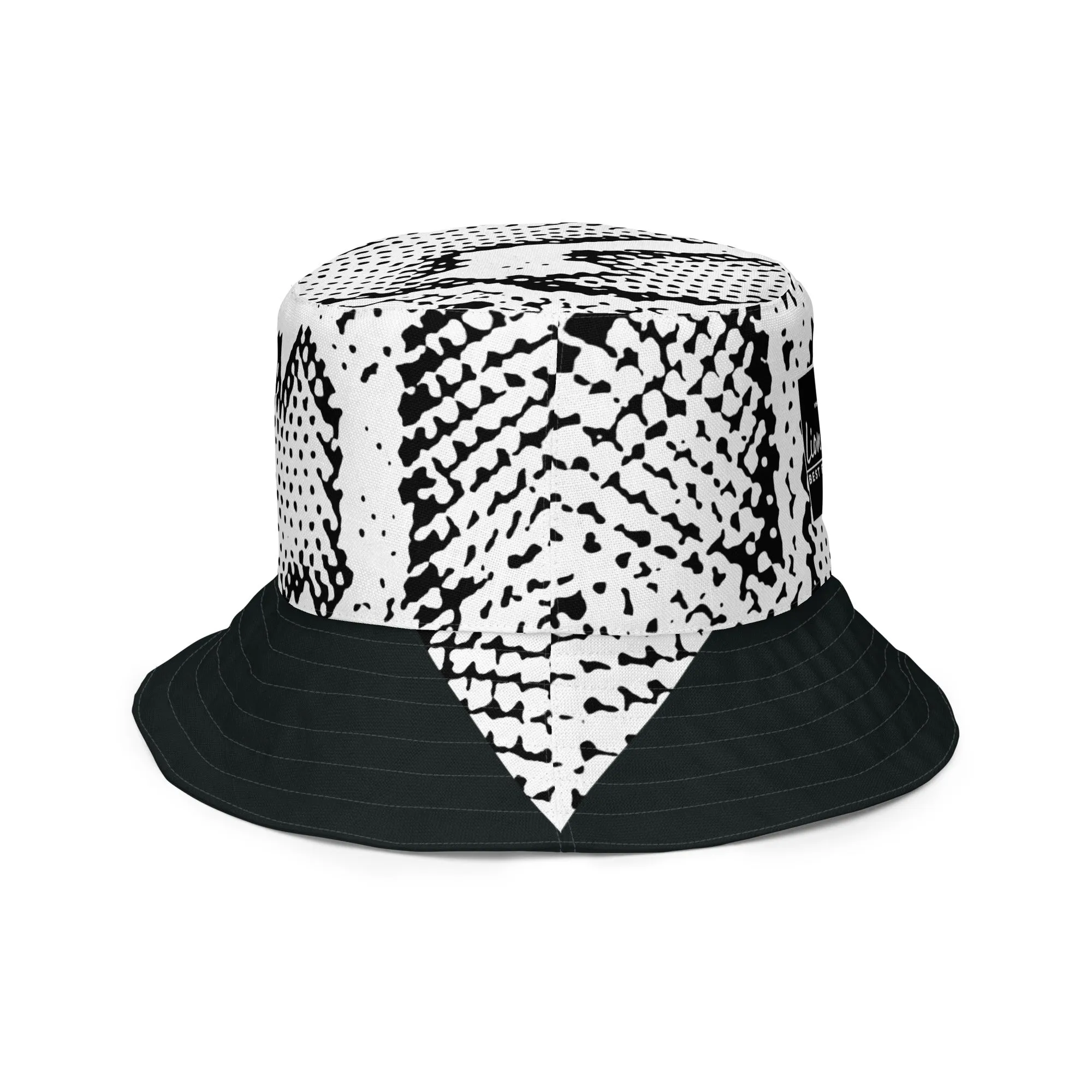 Sleek Snakeskin Bucket Hat with Black Trim, lioness-love