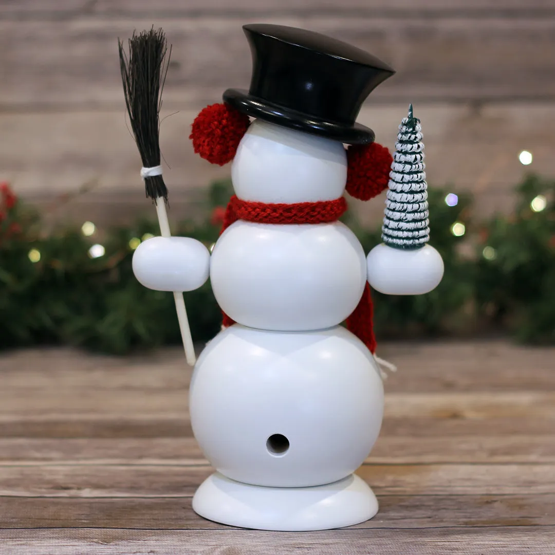 Smoker - Large Snowman with Tree Smoking Man
