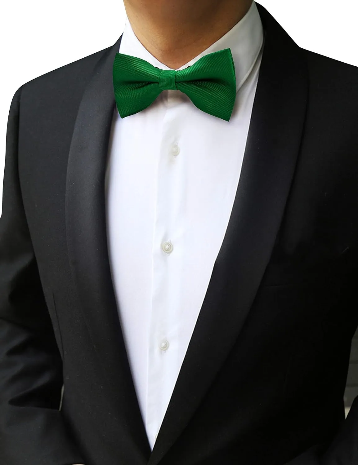 Solid Color Bow Tie and Pocket Square With Cufflinks Sets for Men