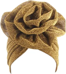 Surkat Shiny Flower Turban Shimmer Chemo Cap Hairwrap Headwear Beanie Hair Scarf