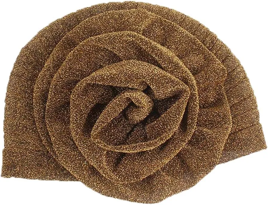 Surkat Shiny Flower Turban Shimmer Chemo Cap Hairwrap Headwear Beanie Hair Scarf