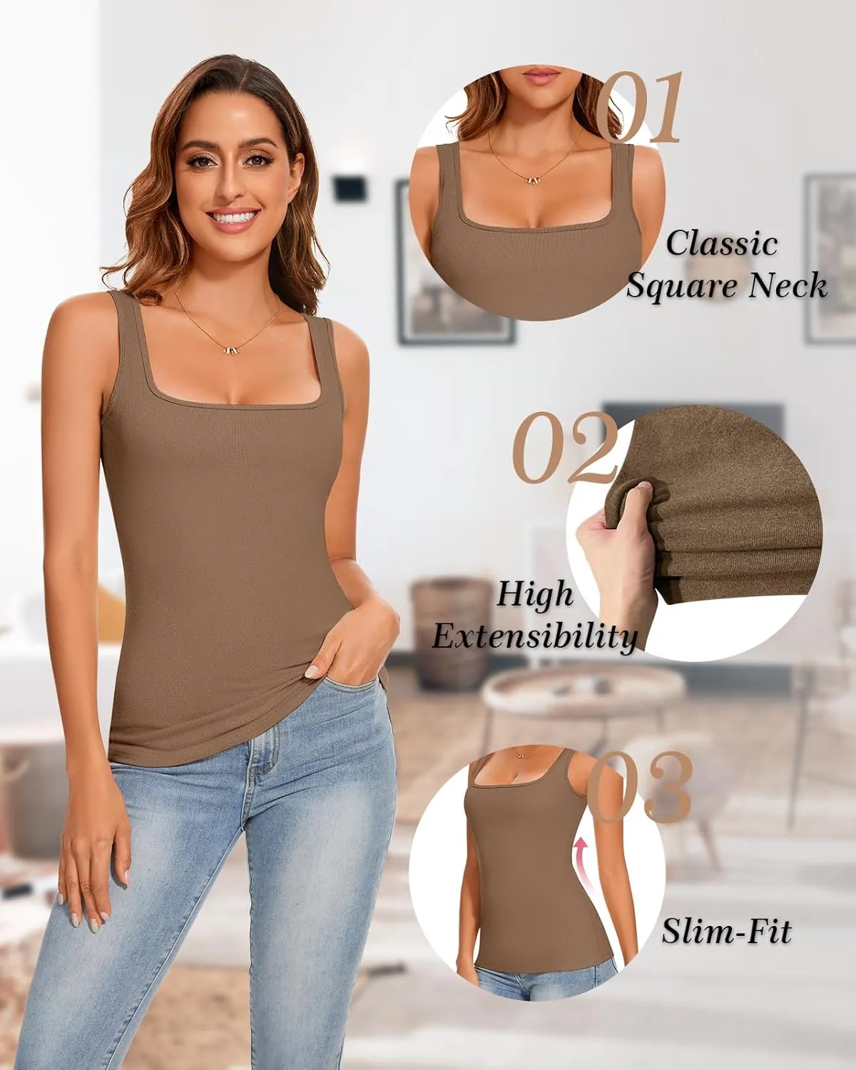 Thermal Tank Top Fleece Lined Shirt Camisole Sleeveless Thermal Top Vest Warm Undershirt Base Layer Women Cold Weather
