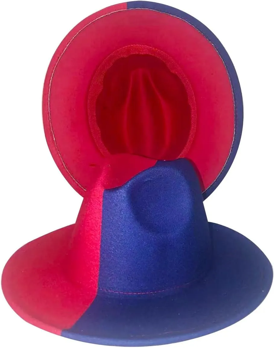 Two-Tone Fedora Hat - Cotton-Polyester Unisex Jazz Style for Spring/Autumn Outdoor Wear