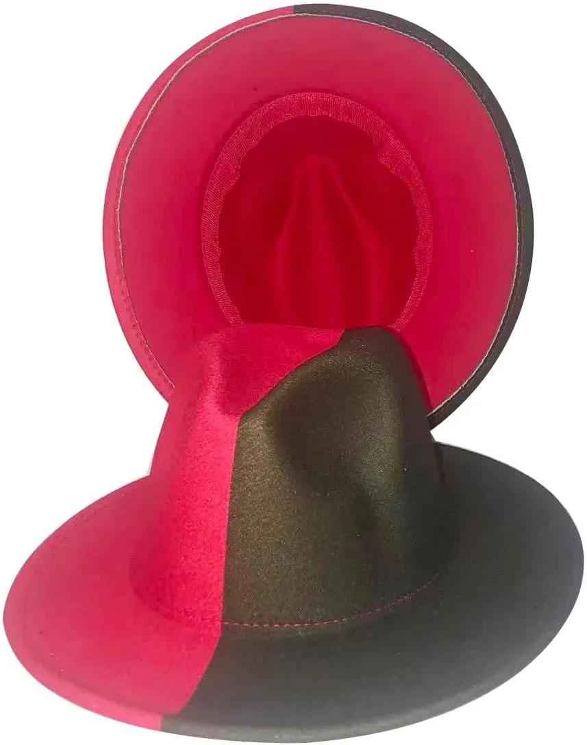 Two-Tone Fedora Hat - Cotton-Polyester Unisex Jazz Style for Spring/Autumn Outdoor Wear