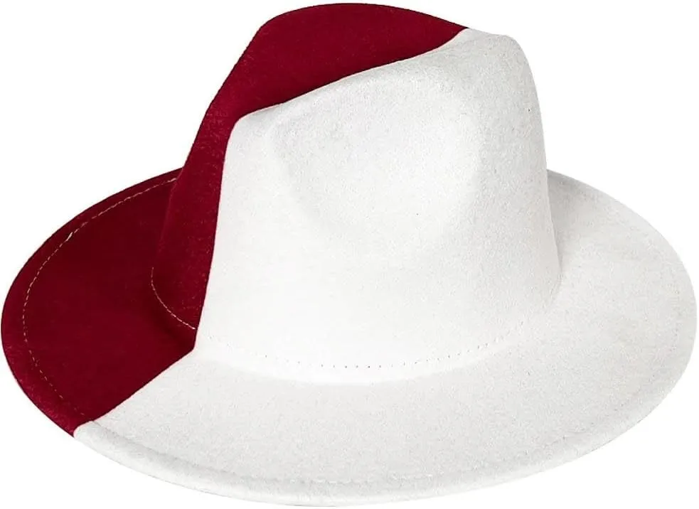 Two-Tone Fedora Hat - Cotton-Polyester Unisex Jazz Style for Spring/Autumn Outdoor Wear