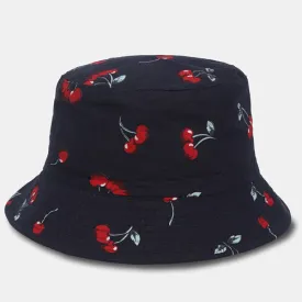 Unisex Reversible Packable Bucket Hat Cherry Fruit Printting