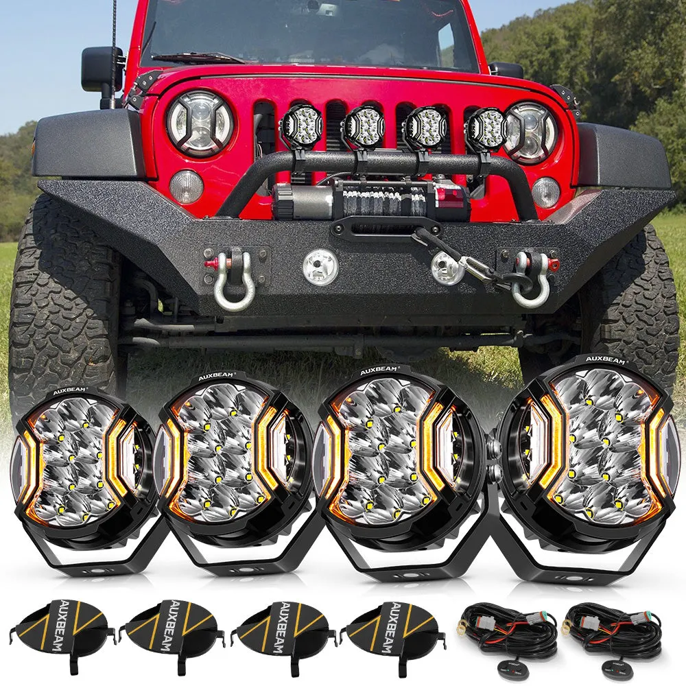 V-ULTRA Series | 5 Inch 172W LED Side Shooter White Pod Lights with Amber DRL
