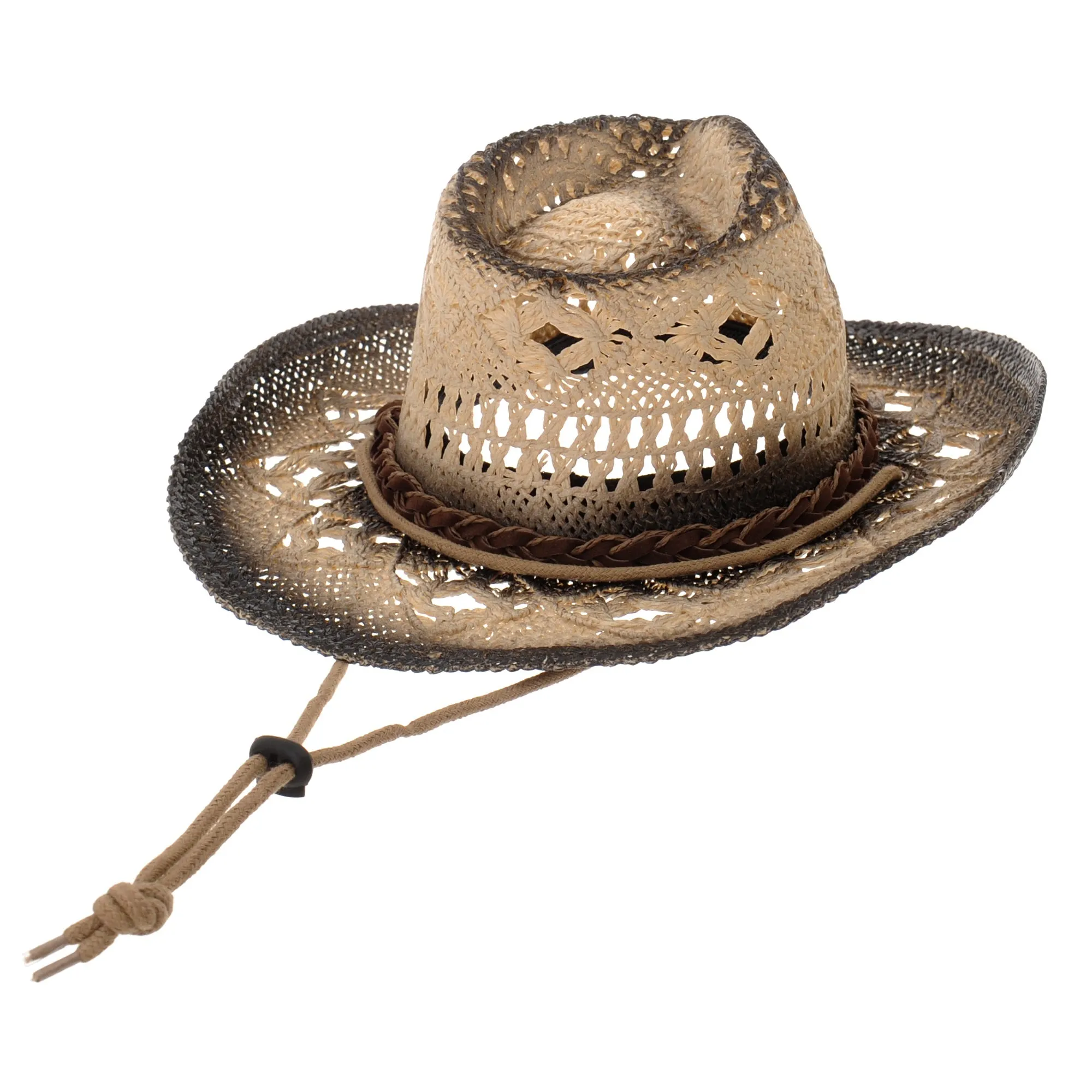 Western Cowboy Hat Cool Paper Straw Banded Chin Strap GN8765