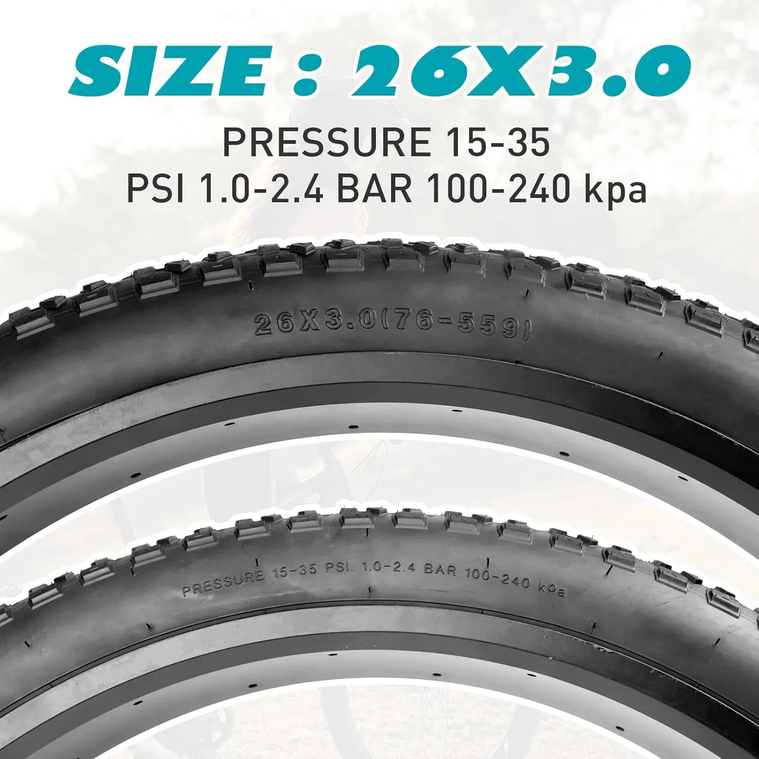 ZUKKA Bike Tire 20/24/26 x 3.0 Fat Bike Tire 1/2 Pack Replacement Tire Folding Mountain Bike Tire High-Density Bike Tires for Snow Beach BMX MTB Electric Bike